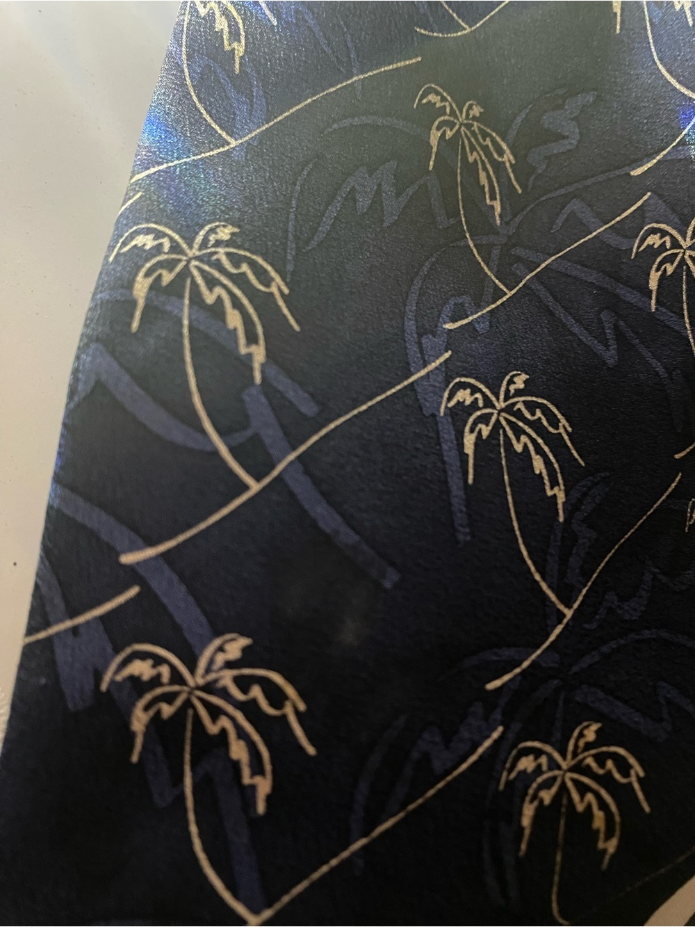 Navy Palm Tree Pattern Men's Tie